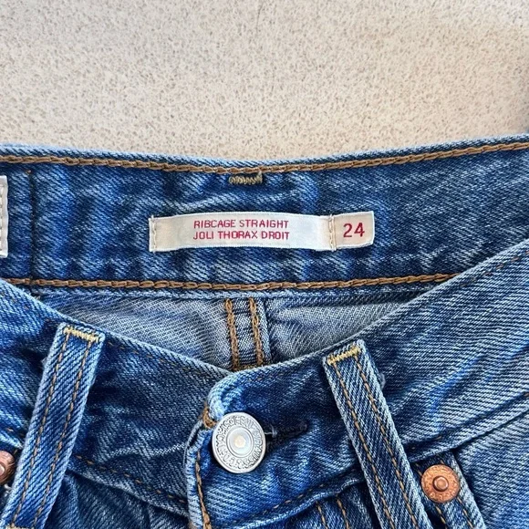 Classic women's Blue Straight-Leg Jeans - Picture 3 of 4